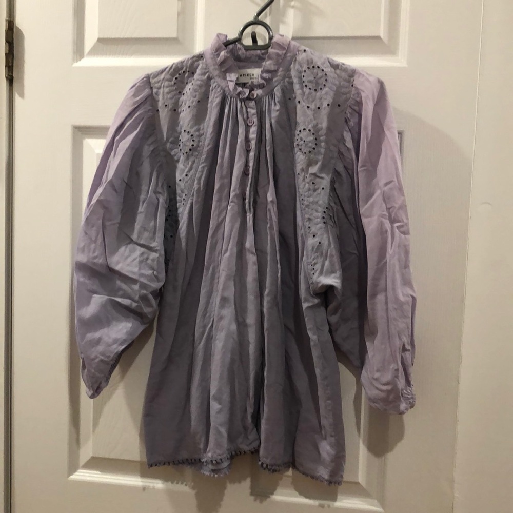 Apiece Apart blouse (Vera), ruffle, eyelet detail